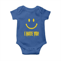 I Hate You Baby Onesie Funny Sarcastic Smiling Face Meme