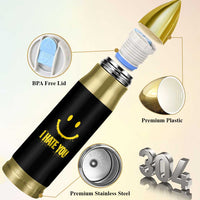 I Hate You Bullet Tumbler Funny Sarcastic Smiling Face Meme