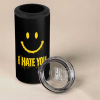 I Hate You 4 in 1 Can Cooler Tumbler Funny Sarcastic Smiling Face Meme