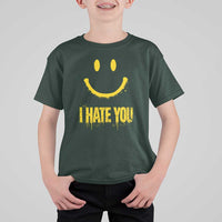 I Hate You T Shirt For Kid Funny Sarcastic Smiling Face Meme