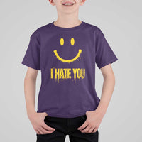 I Hate You T Shirt For Kid Funny Sarcastic Smiling Face Meme