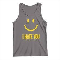 I Hate You Tank Top Funny Sarcastic Smiling Face Meme