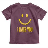 I Hate You Toddler T Shirt Funny Sarcastic Smiling Face Meme