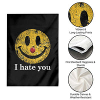 I Hate You Smile Face Meme Garden Flag Funny Sarcastic Joke Meme
