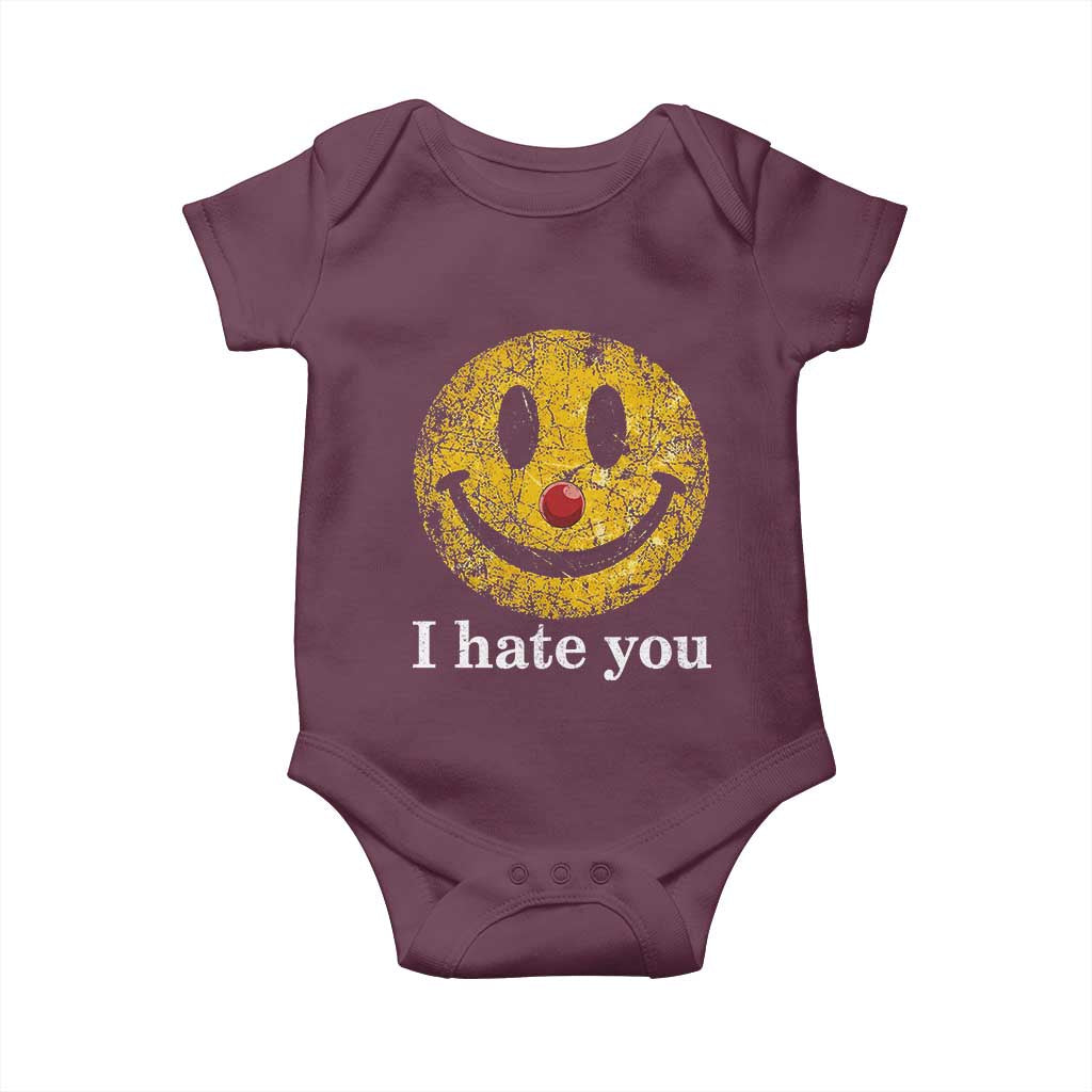 I Hate You Smile Face Meme Baby Onesie Funny Sarcastic Joke Meme