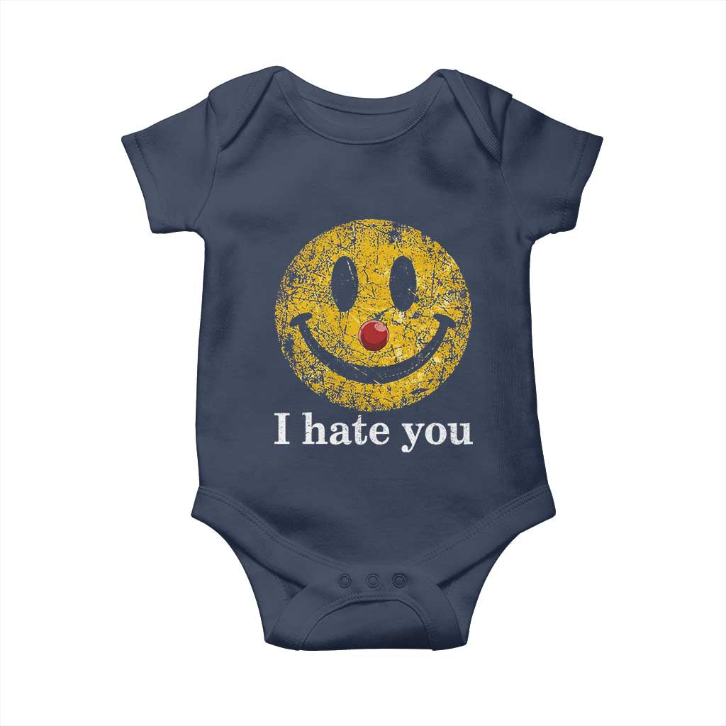 I Hate You Smile Face Meme Baby Onesie Funny Sarcastic Joke Meme