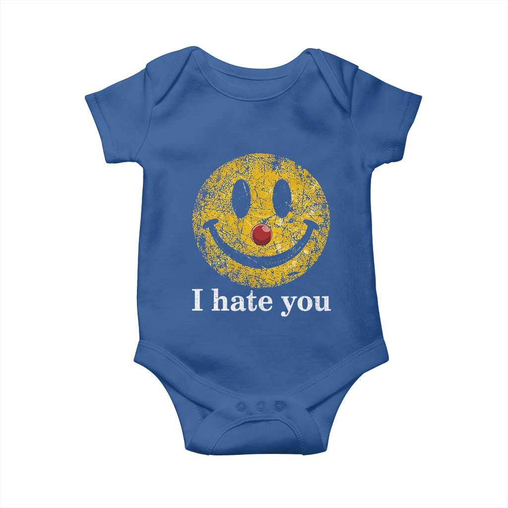 I Hate You Smile Face Meme Baby Onesie Funny Sarcastic Joke Meme