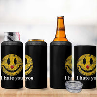 I Hate You Smile Face Meme 4 in 1 Can Cooler Tumbler Funny Sarcastic Joke Meme