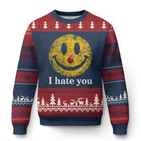 I Hate You Smile Face Meme Ugly Christmas Sweater Funny Sarcastic Joke Meme