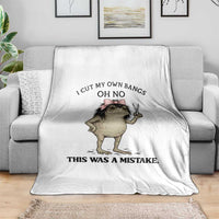 I Cut My Own Bangs Throw Blanket Funny Frog Meme