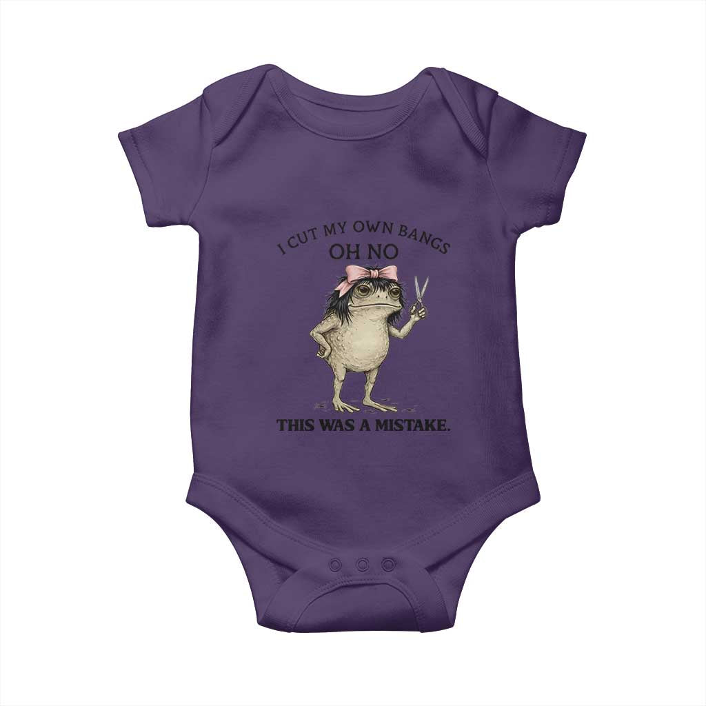I Cut My Own Bangs Baby Onesie Funny Frog Meme