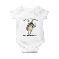 I Cut My Own Bangs Baby Onesie Funny Frog Meme