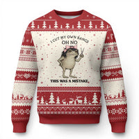 I Cut My Own Bangs Ugly Christmas Sweater Funny Frog Meme