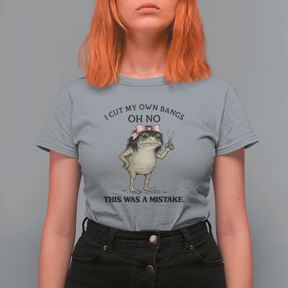I Cut My Own Bangs T Shirt For Women Funny Frog Meme
