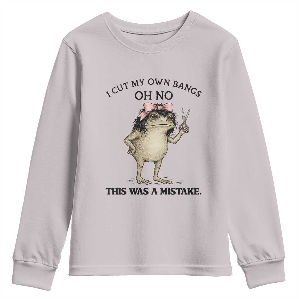 I Cut My Own Bangs Youth Sweatshirt Funny Frog Meme
