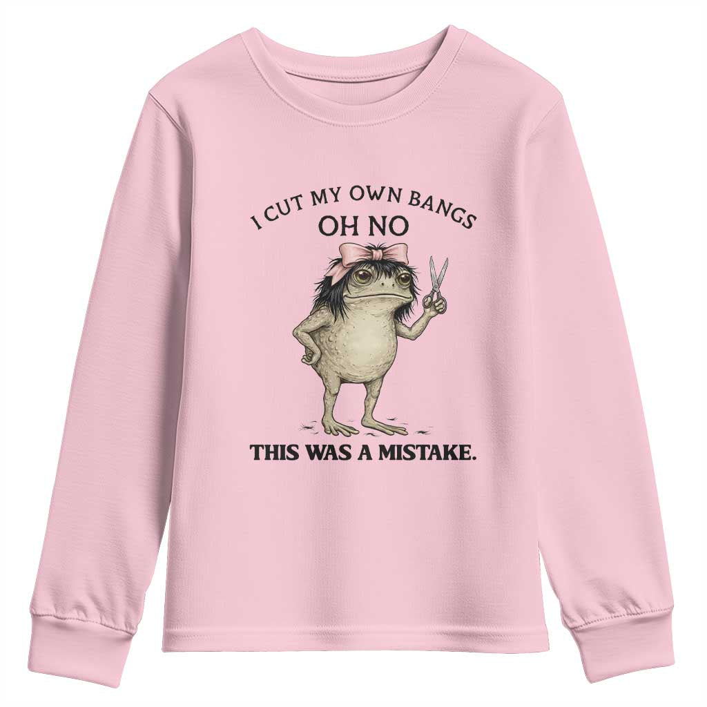 I Cut My Own Bangs Youth Sweatshirt Funny Frog Meme