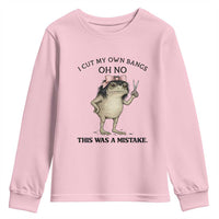 I Cut My Own Bangs Youth Sweatshirt Funny Frog Meme