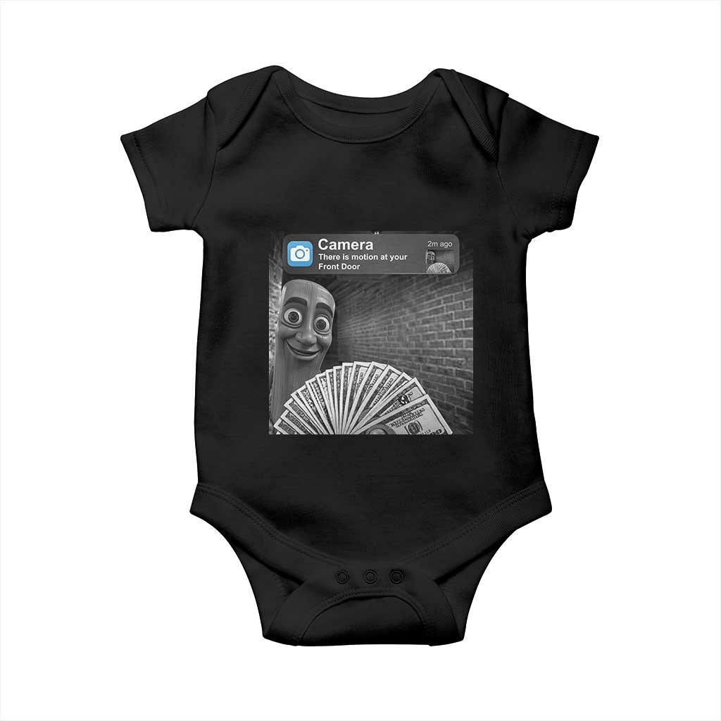 There is Motion at Your Front Door Baby Onesie Tung Tung Tung Sahur Italian Brainrot Meme