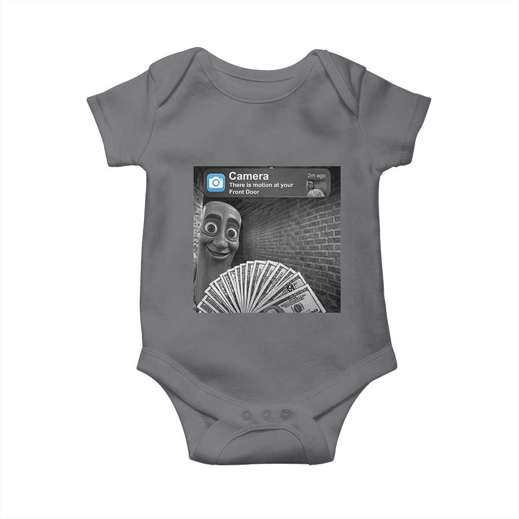 There is Motion at Your Front Door Baby Onesie Tung Tung Tung Sahur Italian Brainrot Meme