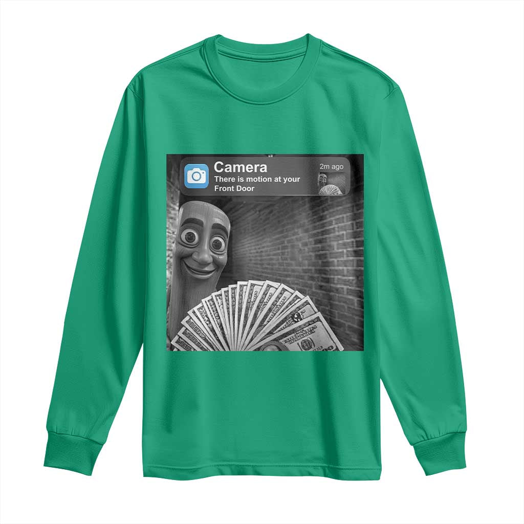 There is Motion at Your Front Door Long Sleeve Shirt Tung Tung Tung Sahur Italian Brainrot Meme