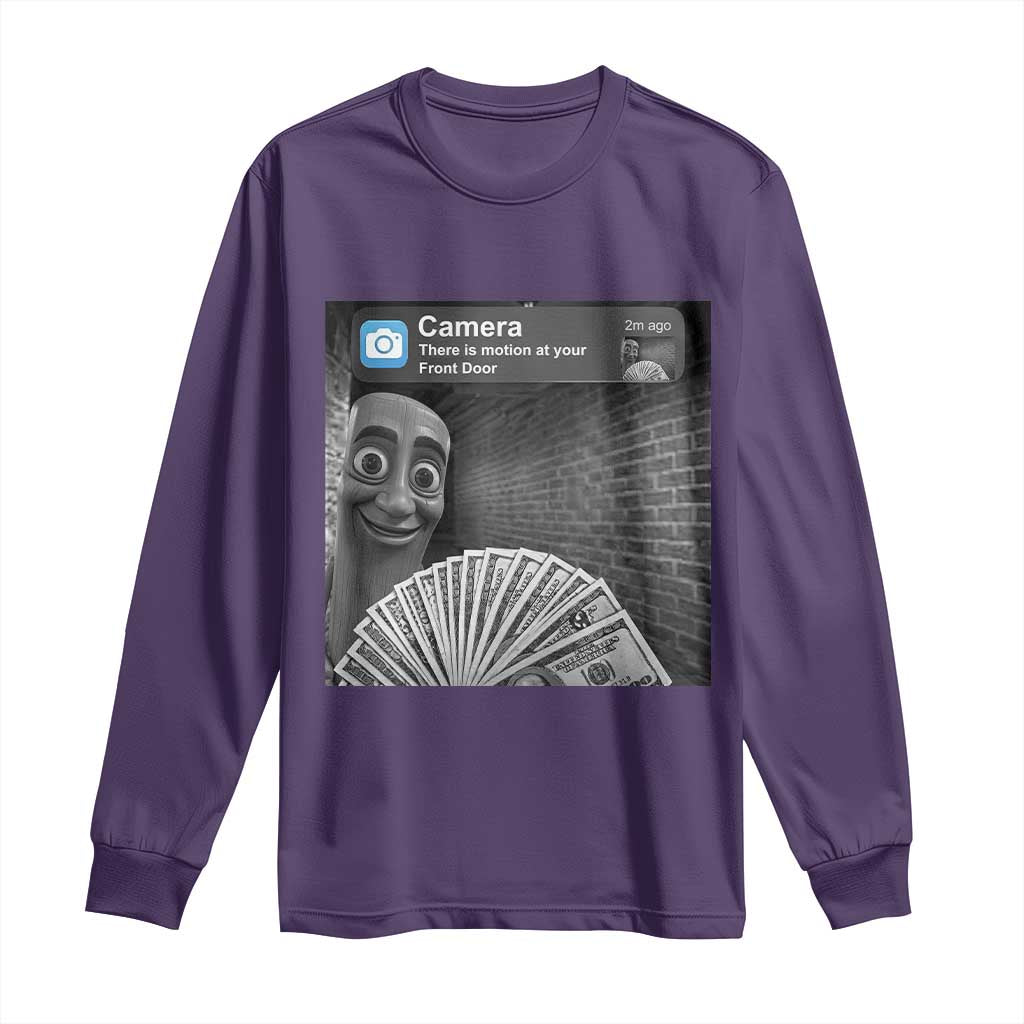 There is Motion at Your Front Door Long Sleeve Shirt Tung Tung Tung Sahur Italian Brainrot Meme