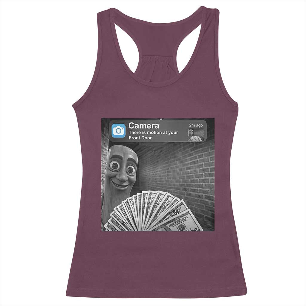 There is Motion at Your Front Door Racerback Tank Top Tung Tung Tung Sahur Italian Brainrot Meme