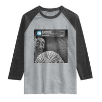 There is Motion at Your Front Door Raglan Shirt Tung Tung Tung Sahur Italian Brainrot Meme