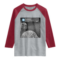 There is Motion at Your Front Door Raglan Shirt Tung Tung Tung Sahur Italian Brainrot Meme