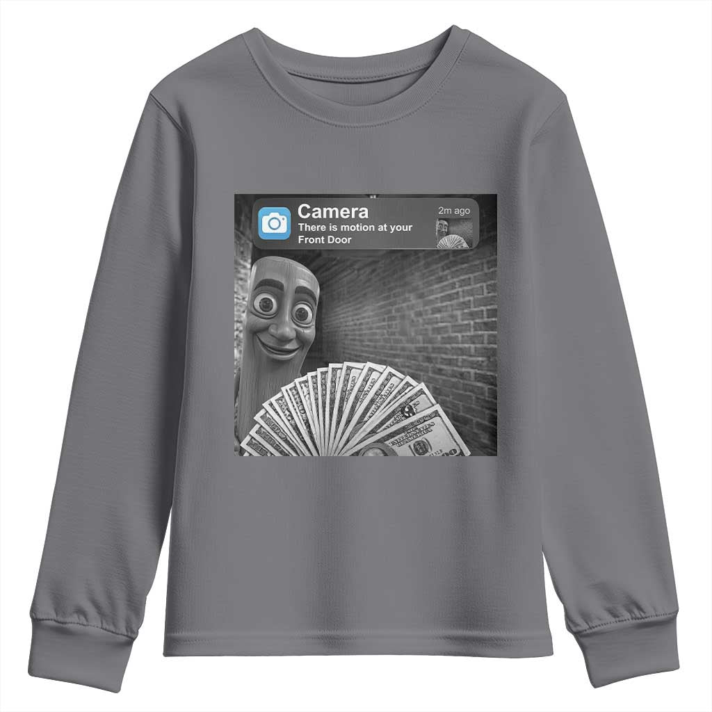 There is Motion at Your Front Door Youth Sweatshirt Tung Tung Tung Sahur Italian Brainrot Meme