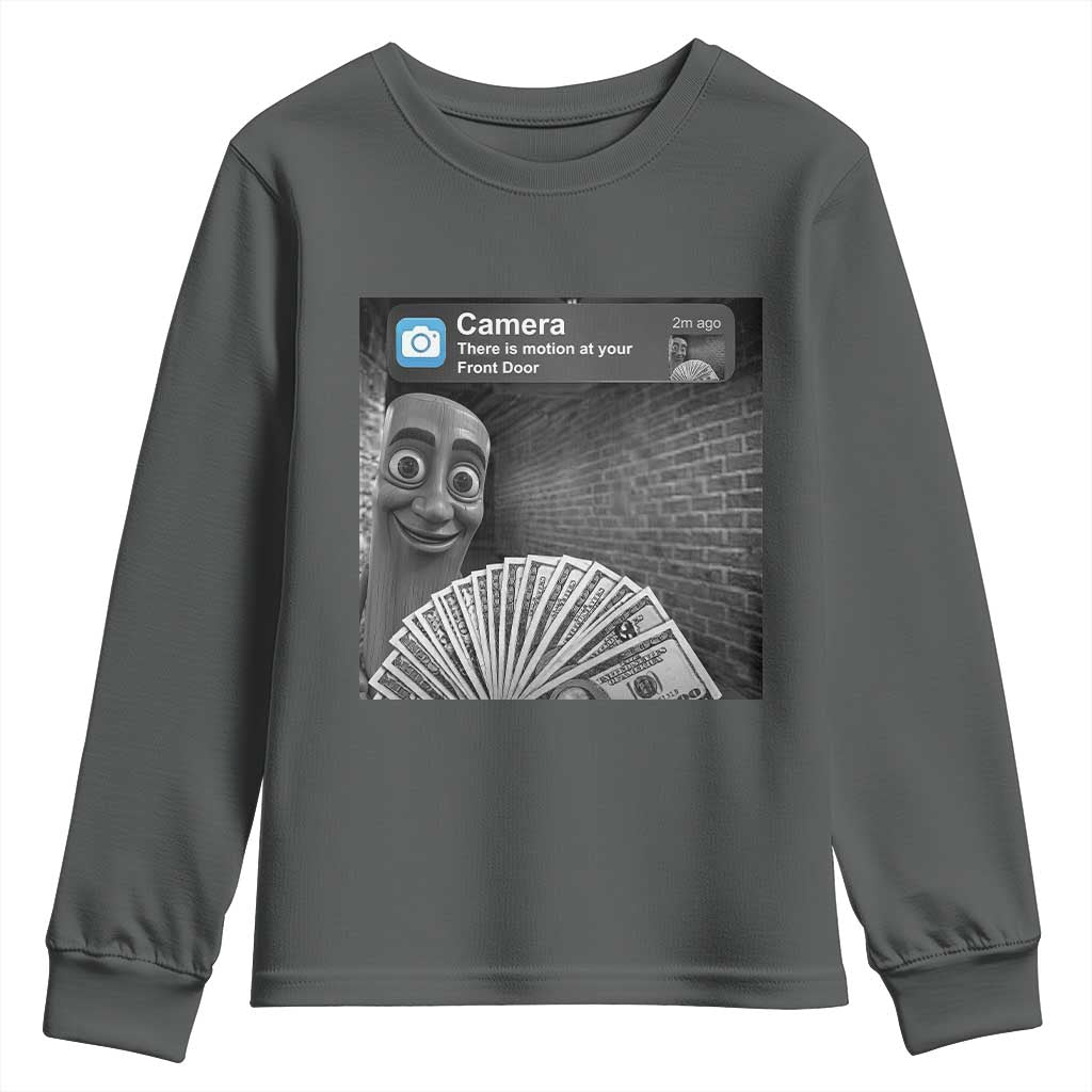 There is Motion at Your Front Door Youth Sweatshirt Tung Tung Tung Sahur Italian Brainrot Meme