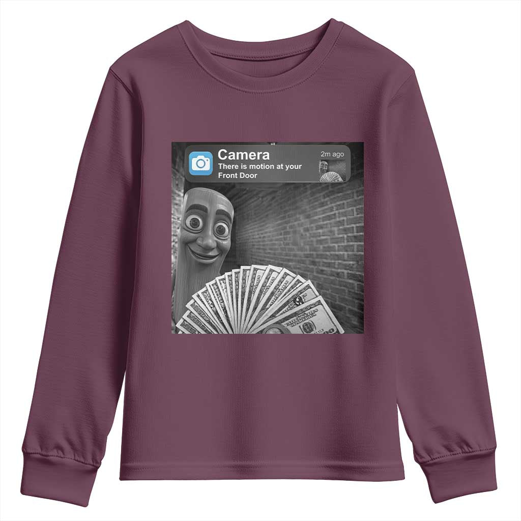 There is Motion at Your Front Door Youth Sweatshirt Tung Tung Tung Sahur Italian Brainrot Meme