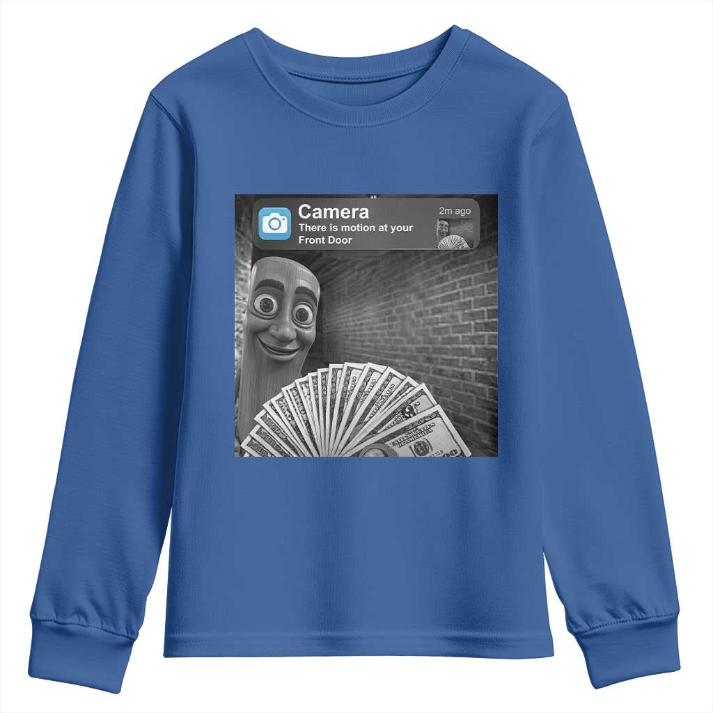 There is Motion at Your Front Door Youth Sweatshirt Tung Tung Tung Sahur Italian Brainrot Meme