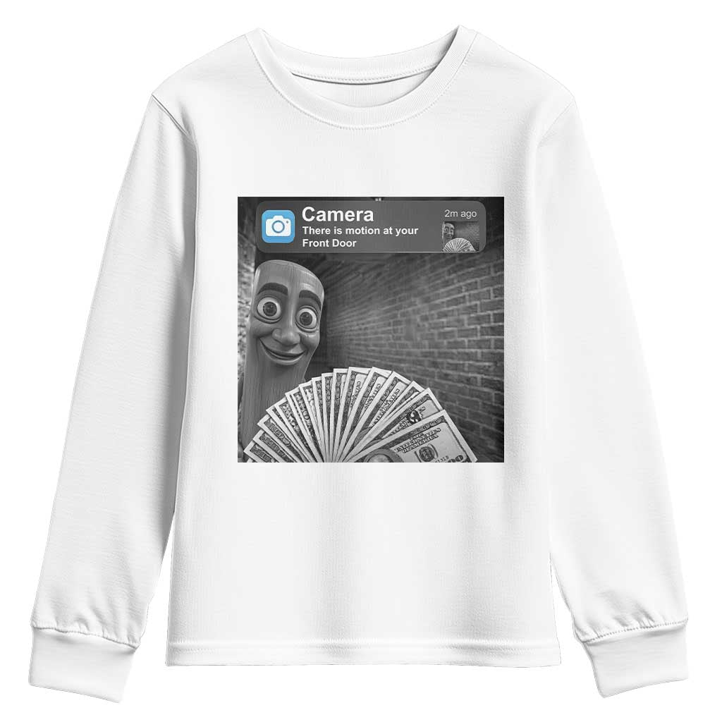 There is Motion at Your Front Door Youth Sweatshirt Tung Tung Tung Sahur Italian Brainrot Meme
