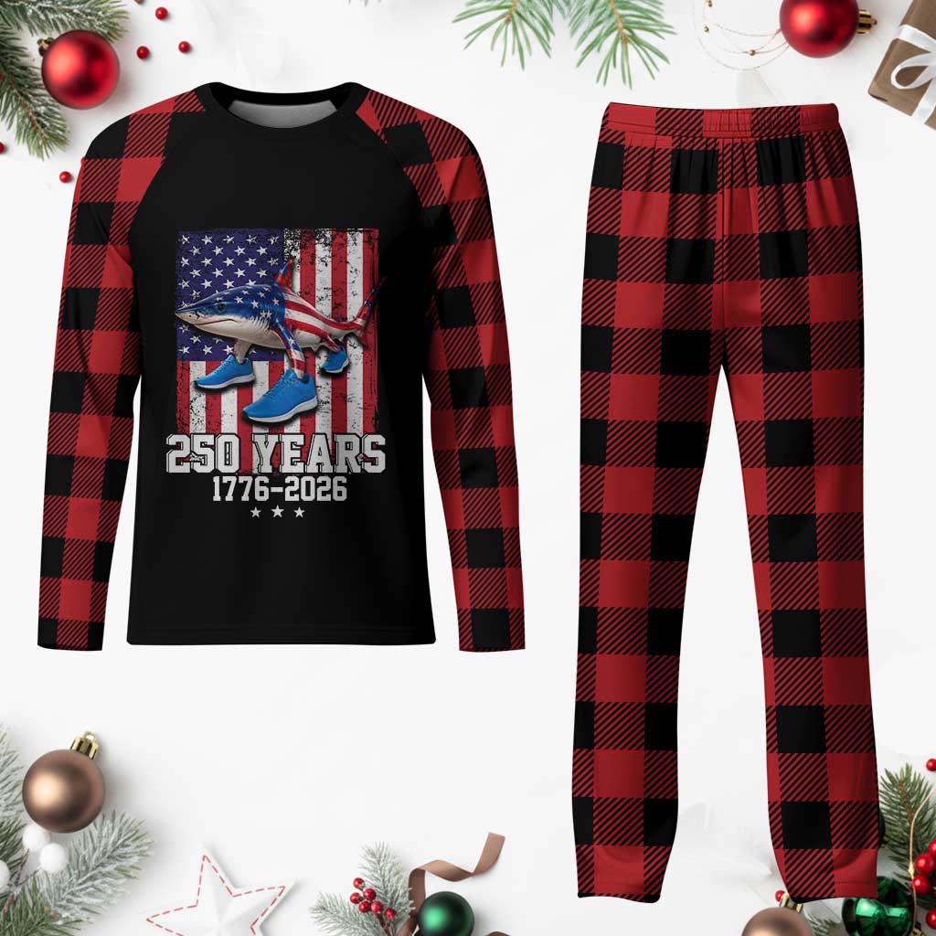 250th America Anniversary Plaid Pajama Set Tralalero Tralala Italian Brainrot 4th of July Meme