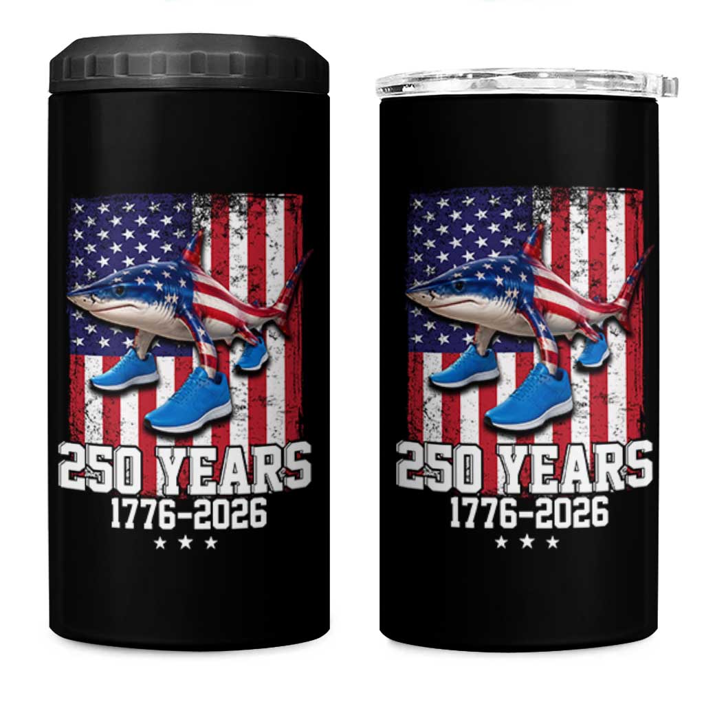 250th America Anniversary 4 in 1 Can Cooler Tumbler Tralalero Tralala Italian Brainrot 4th of July Meme