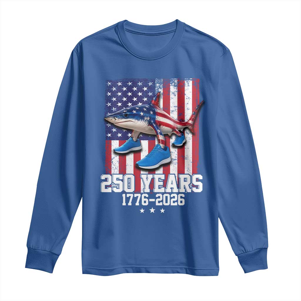 250th America Anniversary Long Sleeve Shirt Tralalero Tralala Italian Brainrot 4th of July Meme