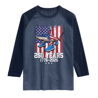 250th America Anniversary Raglan Shirt Tralalero Tralala Italian Brainrot 4th of July Meme