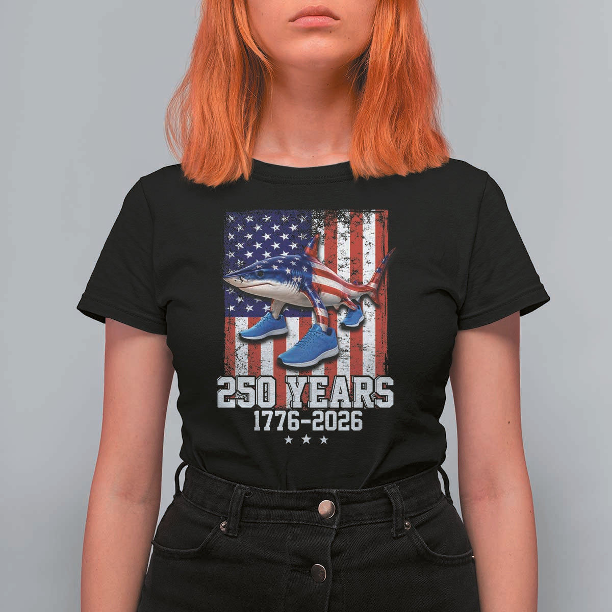 250th America Anniversary T Shirt For Women Tralalero Tralala Italian Brainrot 4th of July Meme