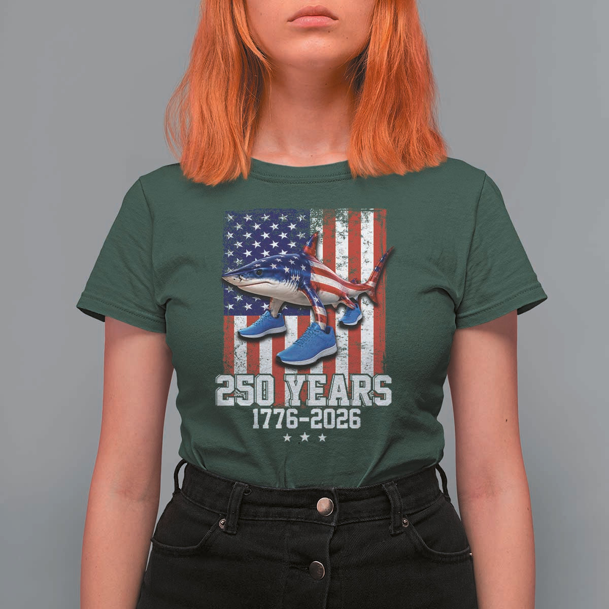 250th America Anniversary T Shirt For Women Tralalero Tralala Italian Brainrot 4th of July Meme