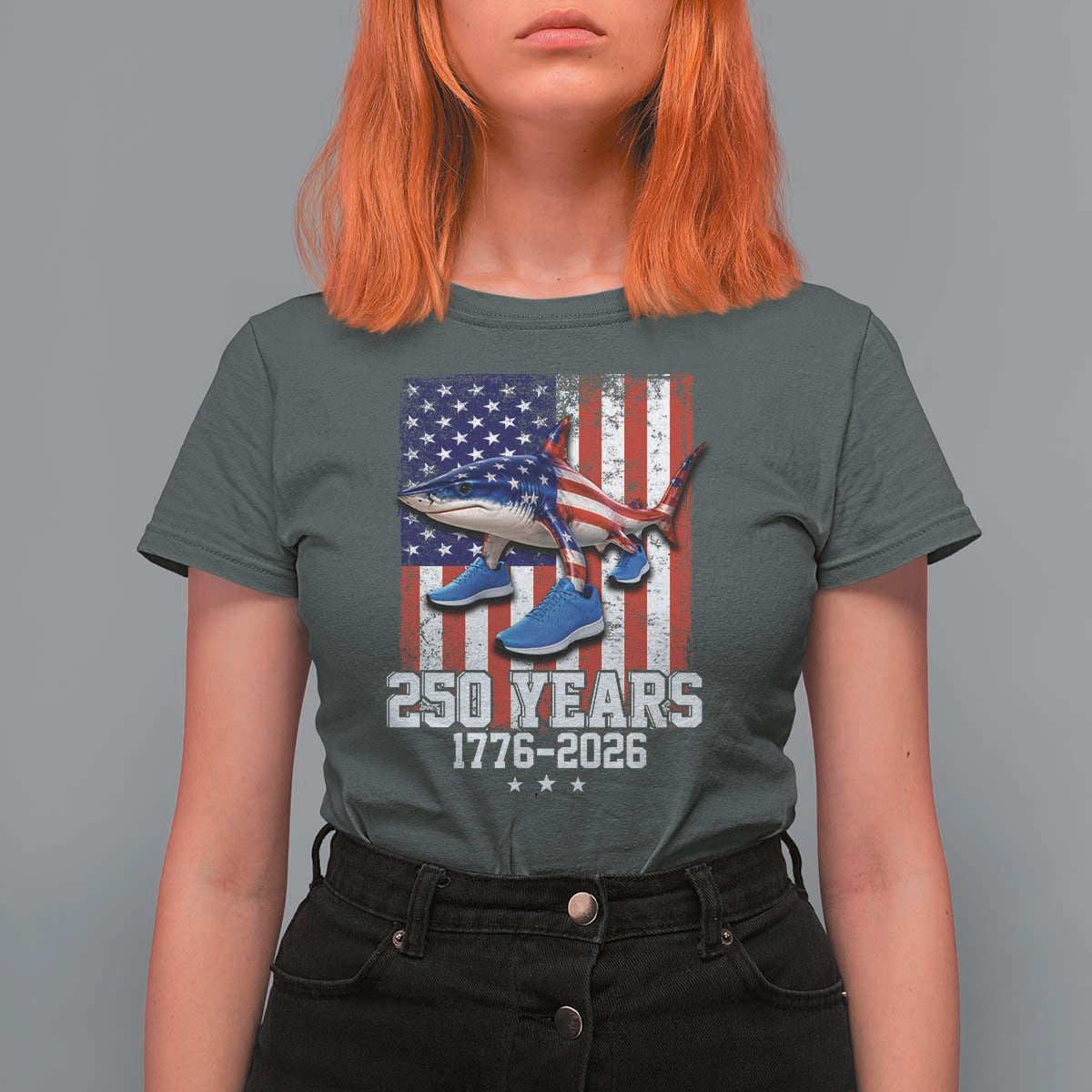 250th America Anniversary T Shirt For Women Tralalero Tralala Italian Brainrot 4th of July Meme