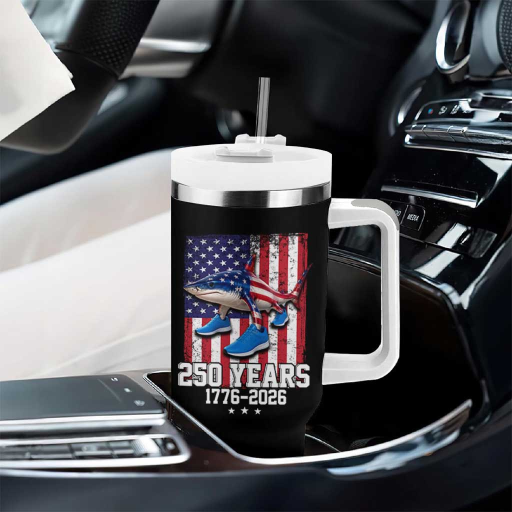 250th America Anniversary Tumbler With Handle Tralalero Tralala Italian Brainrot 4th of July Meme