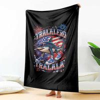 Tralalero Tralala Shark Italian Brainrot 4th Of July Meme Throw Blanket