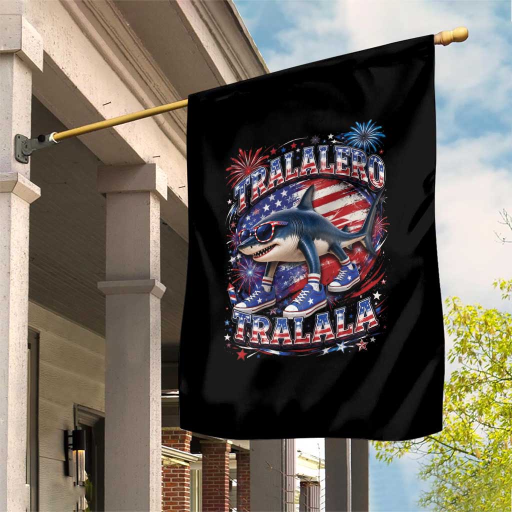 Tralalero Tralala Shark Italian Brainrot 4th Of July Meme Garden Flag
