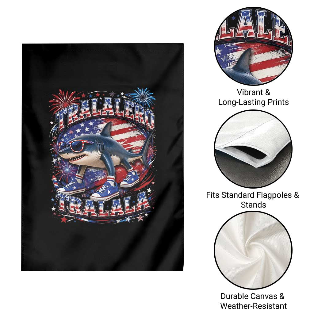 Tralalero Tralala Shark Italian Brainrot 4th Of July Meme Garden Flag