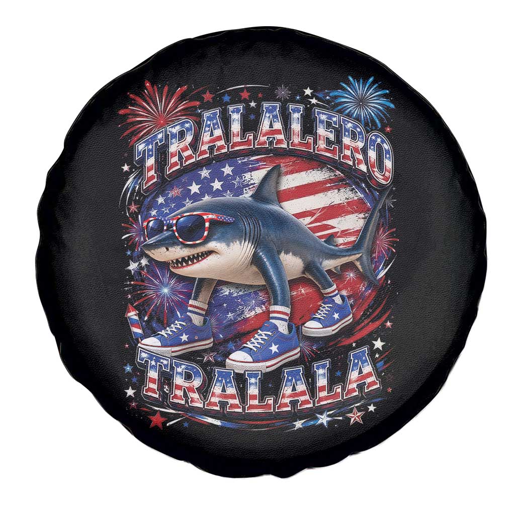 Tralalero Tralala Shark Italian Brainrot 4th Of July Meme Spare Tire Cover