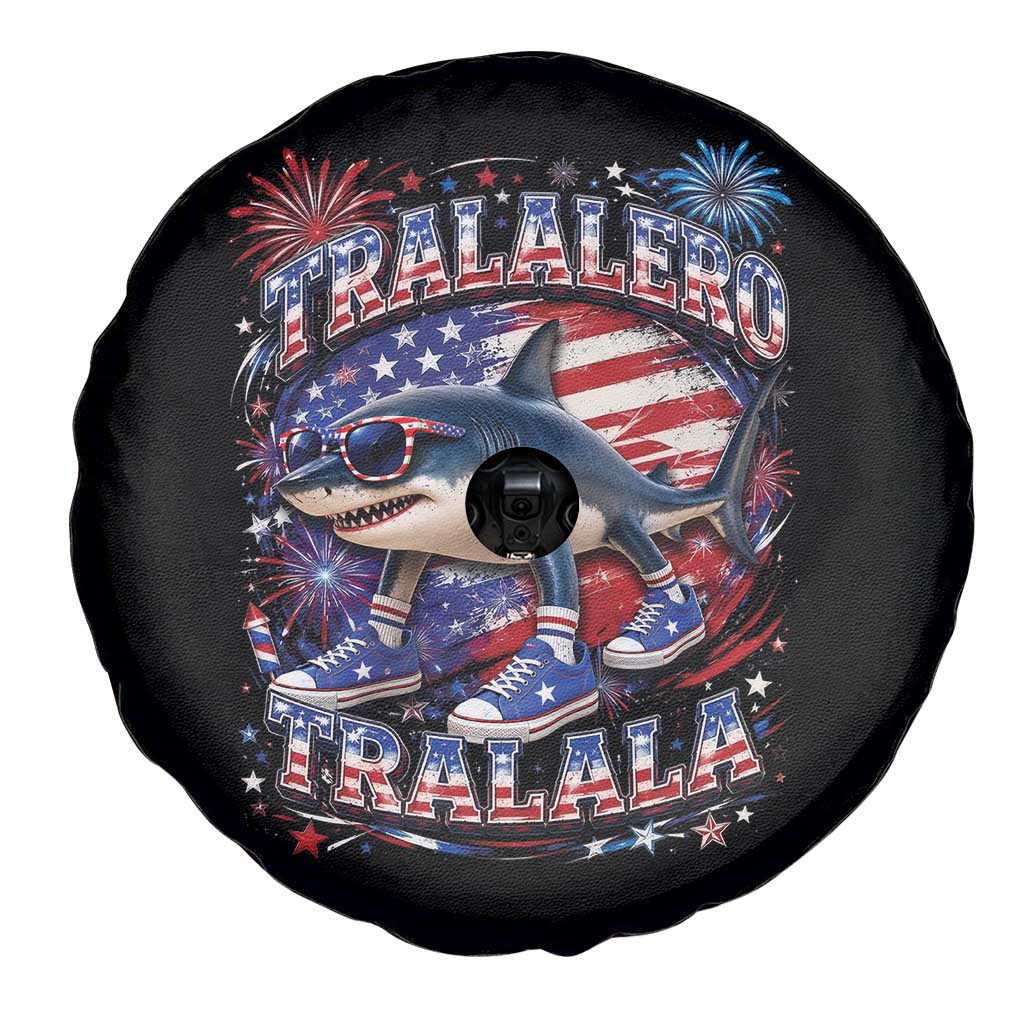 Tralalero Tralala Shark Italian Brainrot 4th Of July Meme Spare Tire Cover