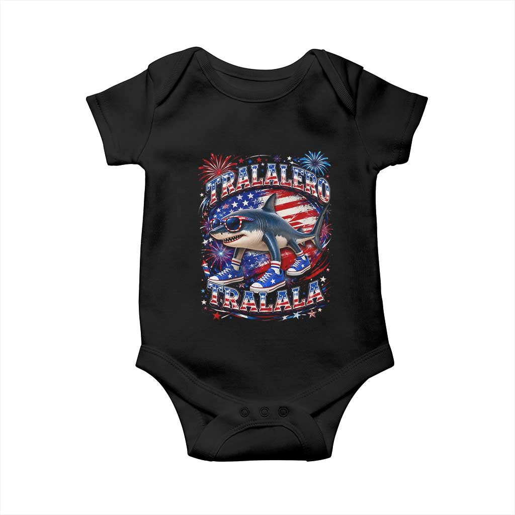 Tralalero Tralala Shark Italian Brainrot 4th Of July Meme Baby Onesie