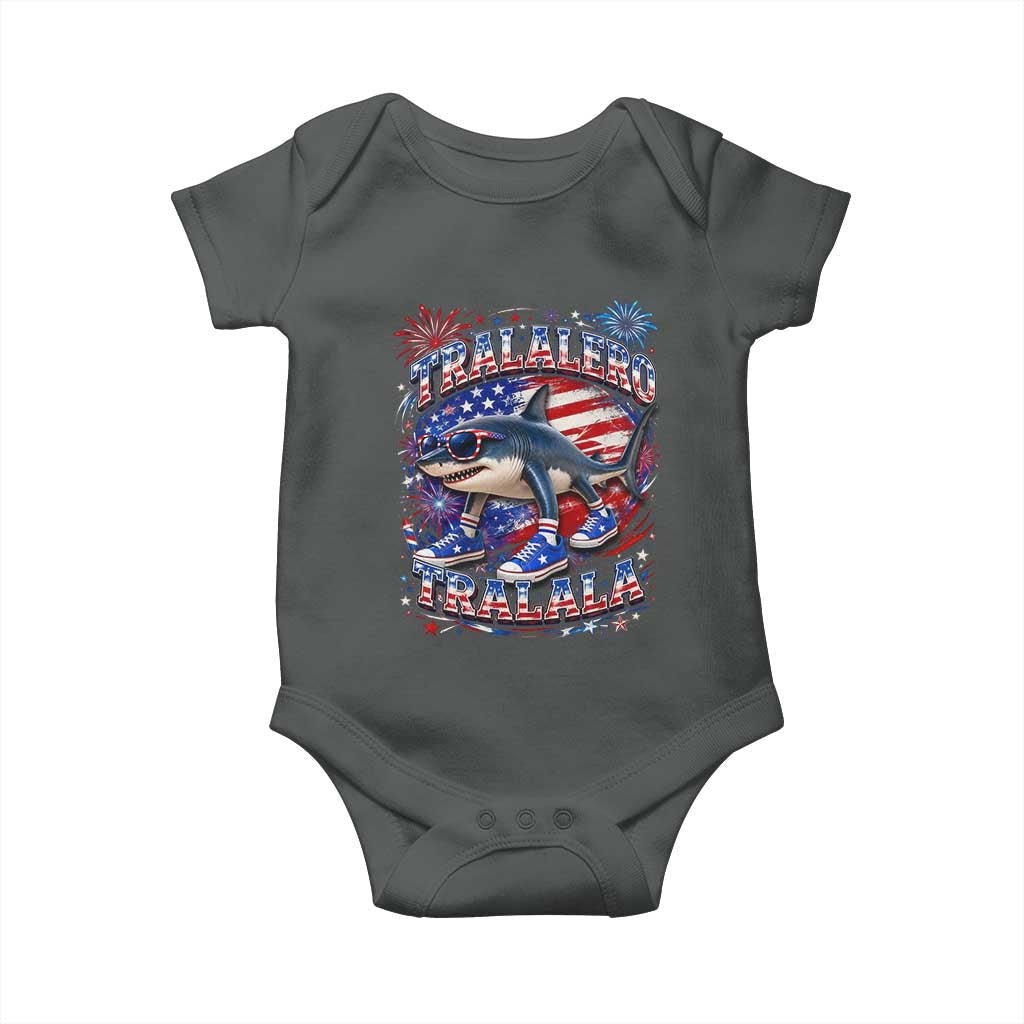Tralalero Tralala Shark Italian Brainrot 4th Of July Meme Baby Onesie