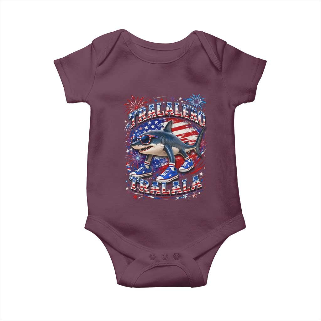 Tralalero Tralala Shark Italian Brainrot 4th Of July Meme Baby Onesie