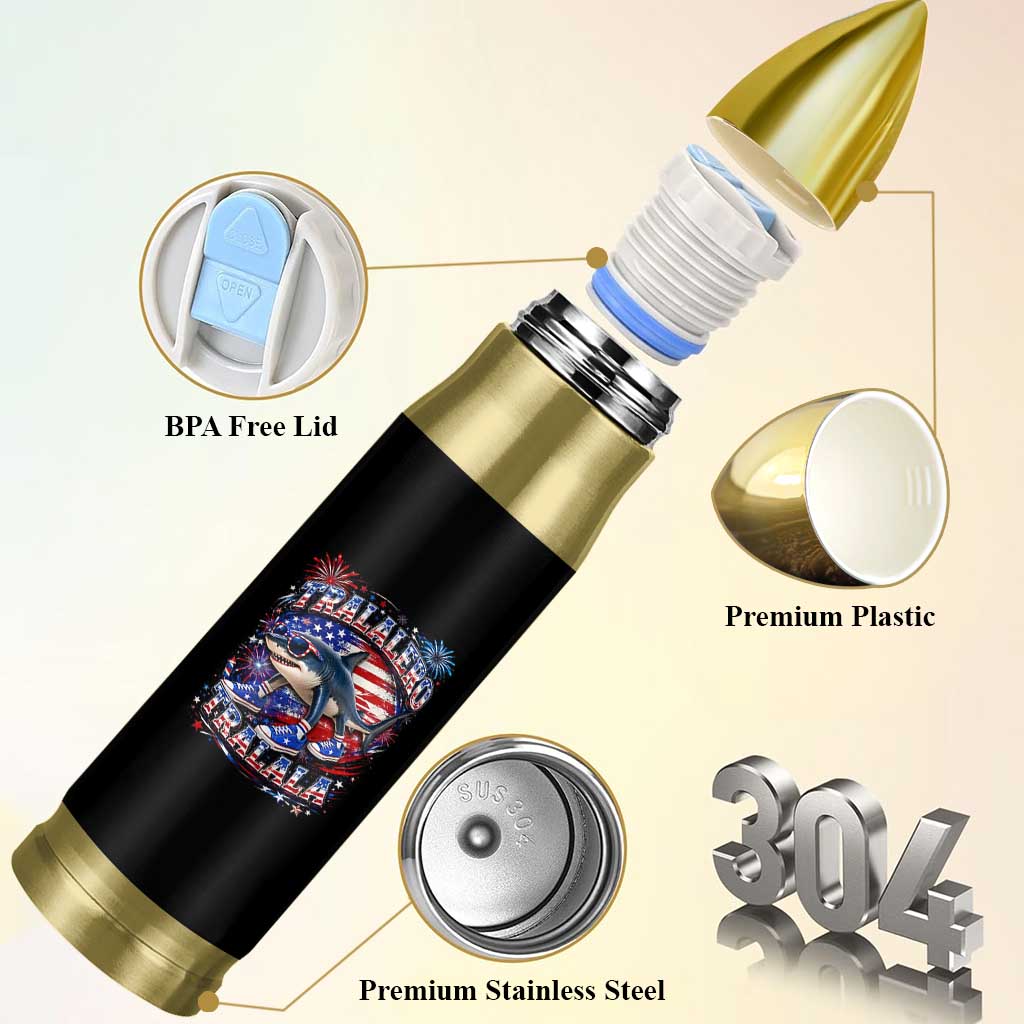 Tralalero Tralala Shark Italian Brainrot 4th Of July Meme Bullet Tumbler